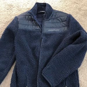 vineyard vines full zip sherpa jacket